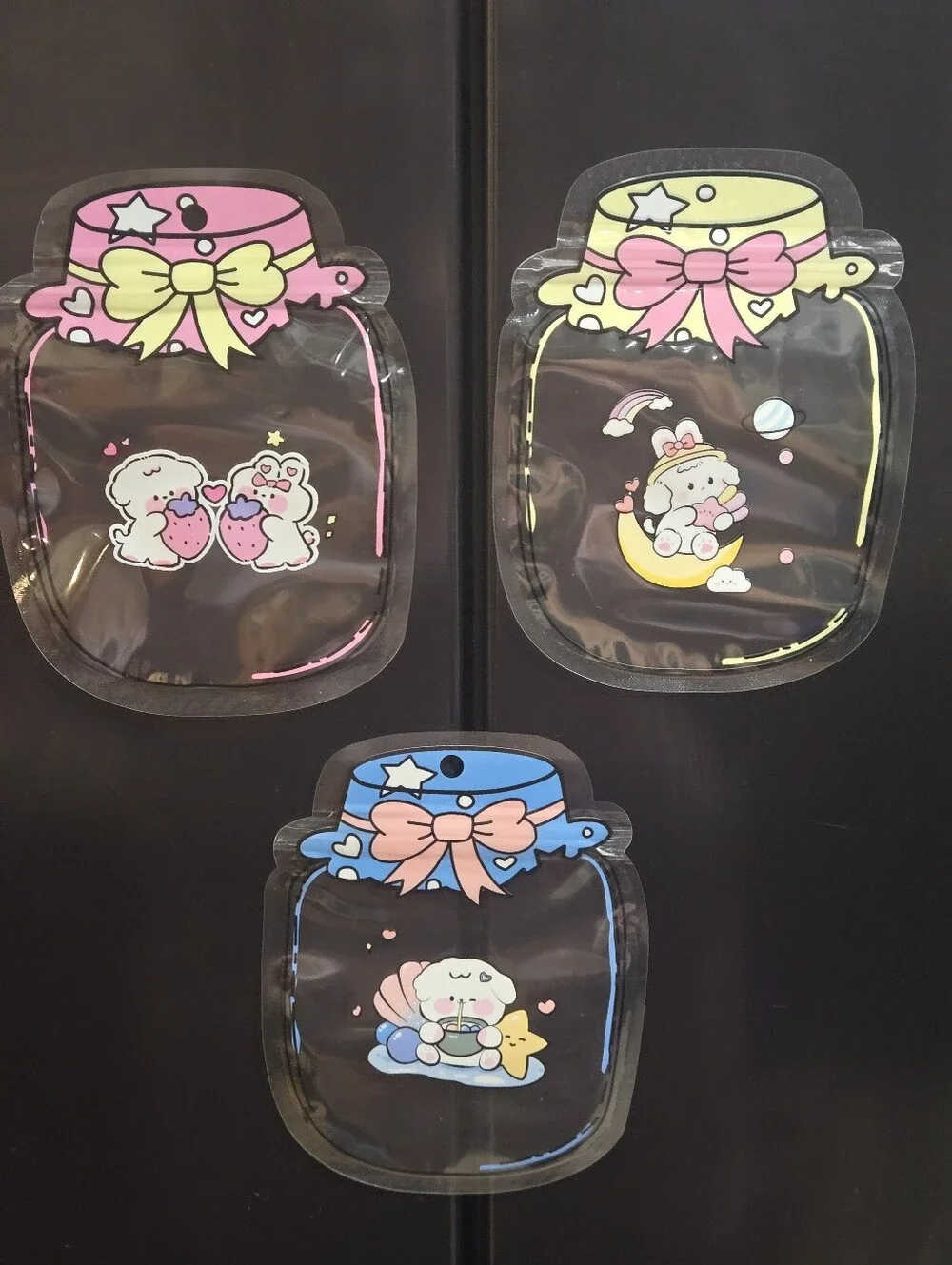 Cute Jar-Shaped Pouch – Pink, Yellow & Blue